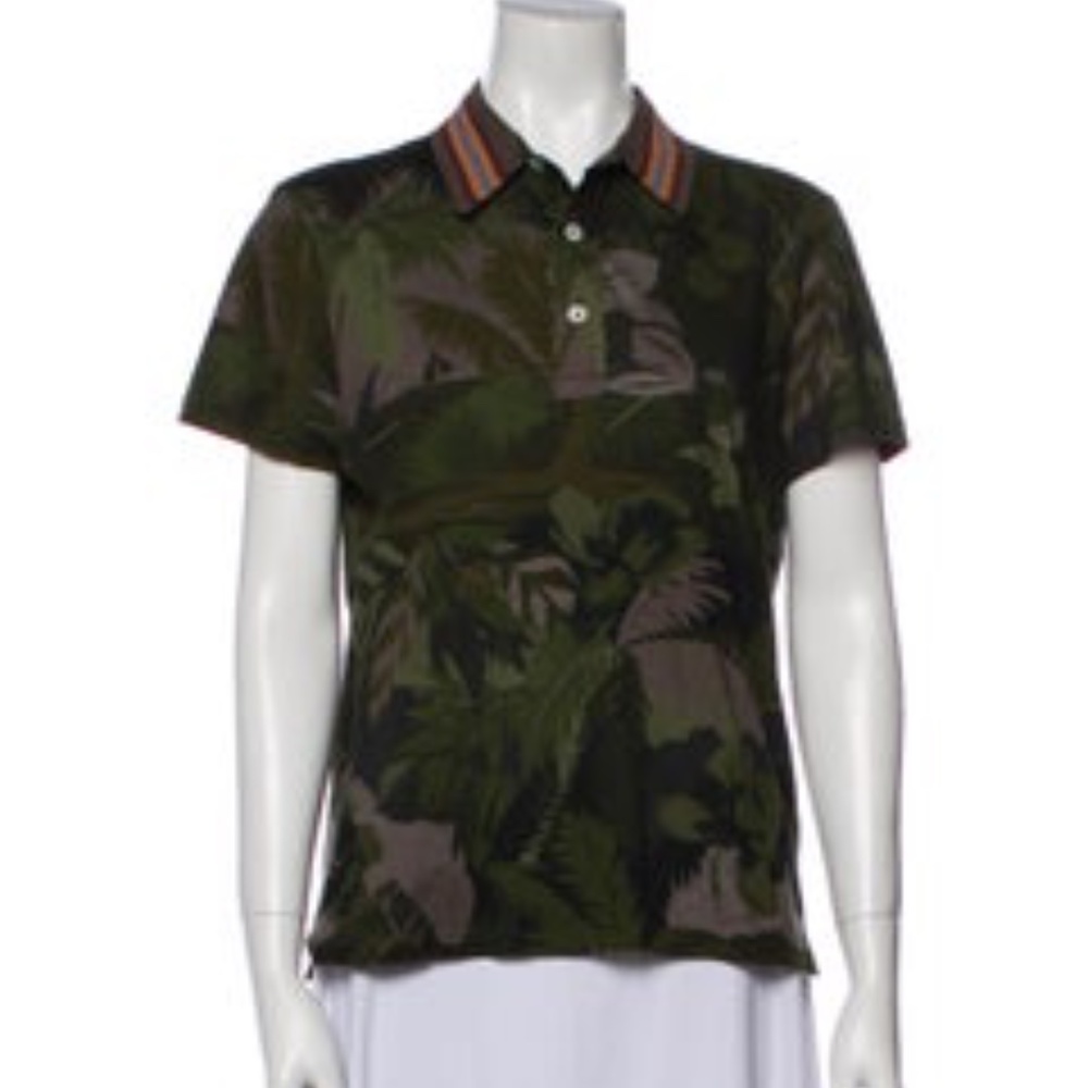 VALENTINO Printed Short Sleeve Button-Up Top Size: XS